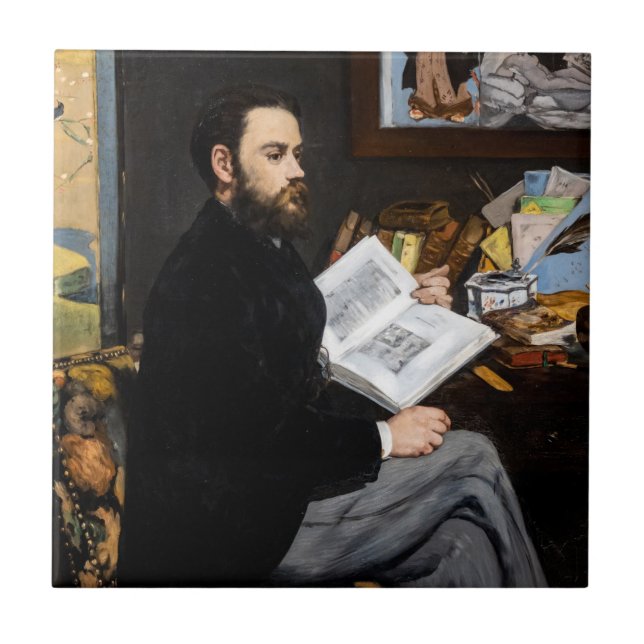 Edouard Manet - Portrait of Emile Zola Ceramic Tile (Front)