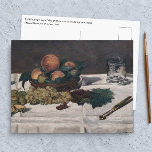 Edouard Manet - Still Life, Fruits on a Table Postcard