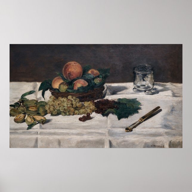 Edouard Manet - Still Life, Fruits on a Table Poster (Front)