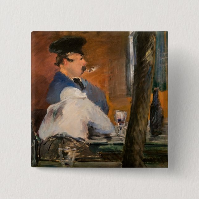 Edouard Manet - The Bar, Le Bouchon 15 Cm Square Badge (Front)