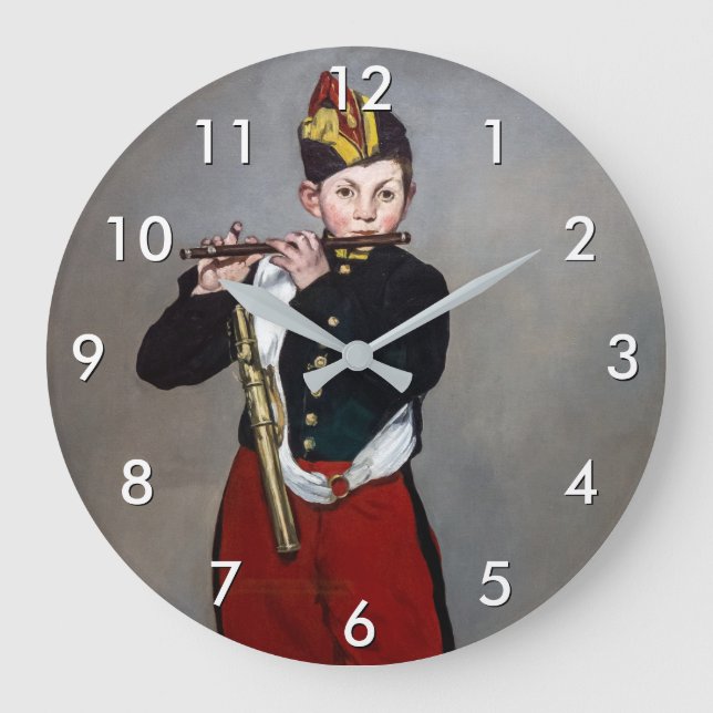 Edouard Manet - The Fifer / Young Flautist Large Clock (Front)