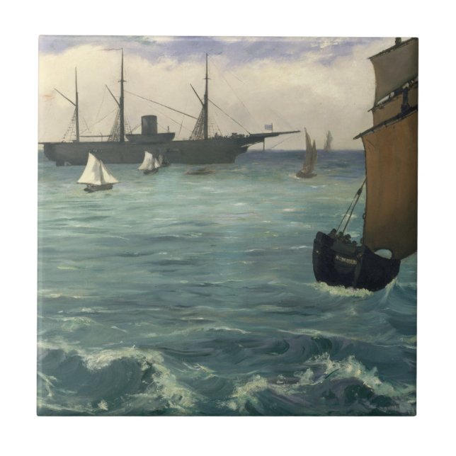 Edouard Manet | The Kearsarge at Boulogne Tile (Front)