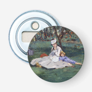 Edouard Manet - The Monet family in their garden Bottle Opener