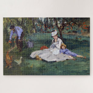 Edouard Manet - The Monet family in their garden Jigsaw Puzzle