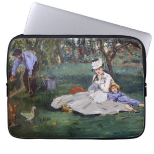Edouard Manet - The Monet family in their garden Laptop Sleeve