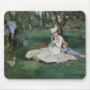 Edouard Manet - The Monet Family in Their Garden Mouse Pad