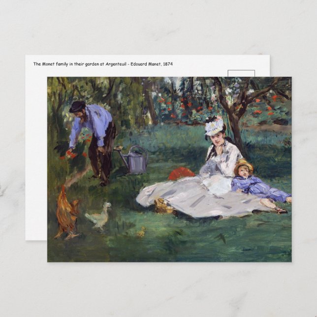 Edouard Manet - The Monet family in their garden Postcard (Front/Back)