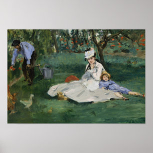 Edouard Manet - The Monet Family in Their Garden Poster