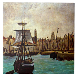 Edouard Manet - The Port of Bordeaux Ceramic Tile