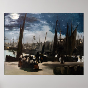 Edouard Manet - The Port of Boulogne by Moonlight Poster