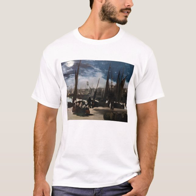 Edouard Manet - The Port of Boulogne by Moonlight T-Shirt (Front)