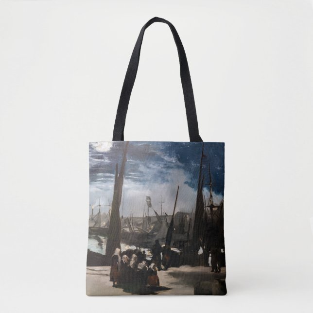 Edouard Manet - The Port of Boulogne by Moonlight Tote Bag (Front)