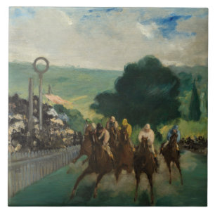 Edouard Manet - The Races at Longchamp Ceramic Tile
