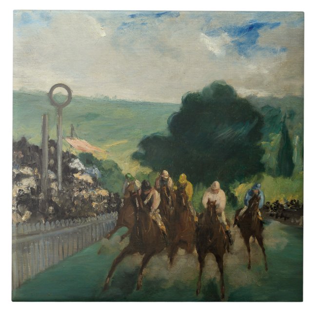 Edouard Manet - The Races at Longchamp Ceramic Tile (Front)