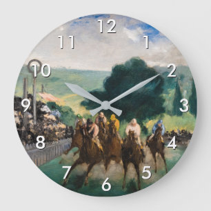 Edouard Manet - The Races at Longchamp Large Clock