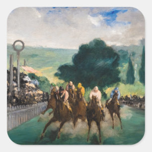Edouard Manet - The Races at Longchamp Square Sticker