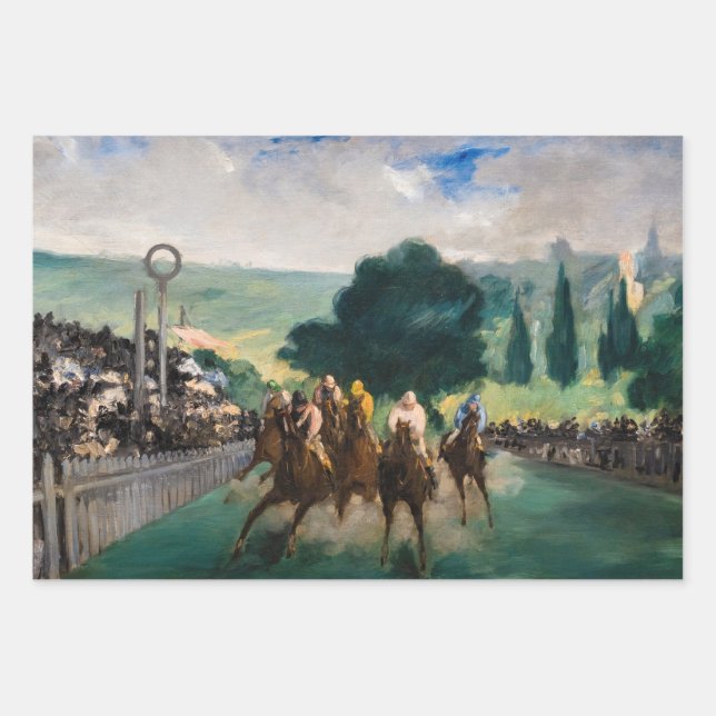 Edouard Manet - The Races at Longchamp Wrapping Paper Sheet (Front)