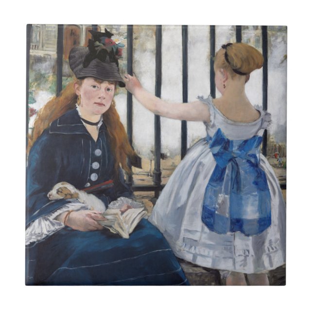 Edouard Manet - The Railway Ceramic Tile (Front)
