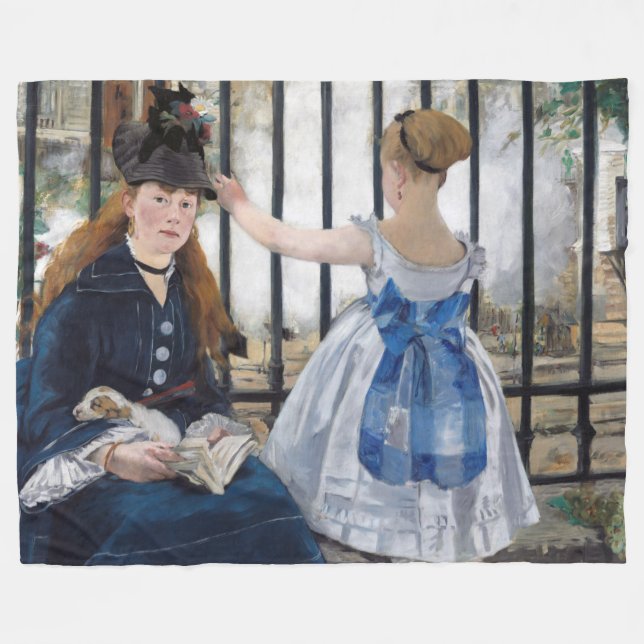 Edouard Manet - The Railway Fleece Blanket (Front (Horizontal))