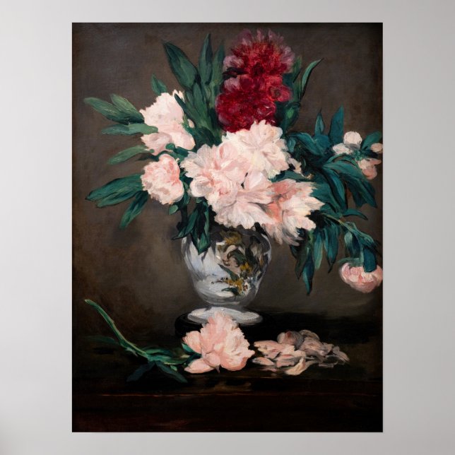 Edouard Manet - Vase of Peonies on  Small Pedestal Poster (Front)