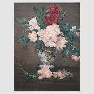 Edouard Manet - Vase of Peonies on  Small Pedestal Tissue Paper