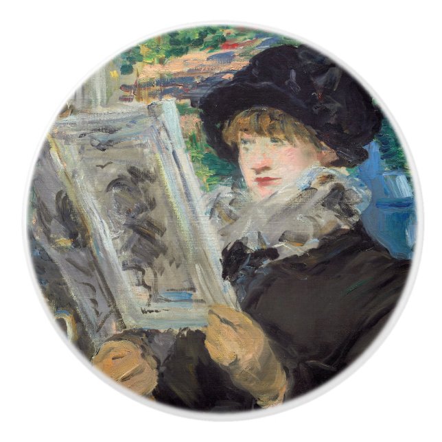 Edouard Manet - Woman Reading Ceramic Knob (Front)