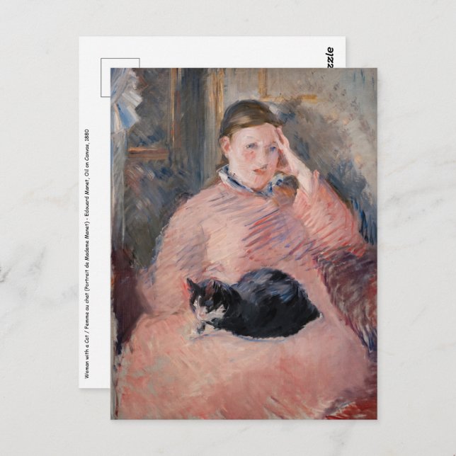 Edouard Manet - Woman with a Cat Postcard (Front/Back)
