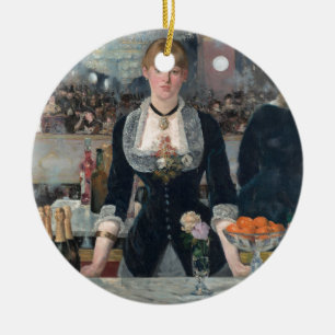 Edouard Manet's A Bar at the Folies-Bergère Ceramic Ornament