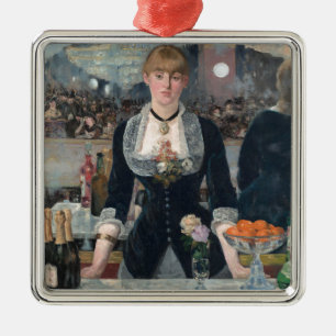 Edouard Manet's A Bar at the Folies-Bergère Metal Ornament