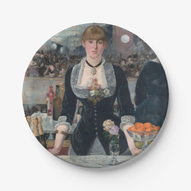 Edouard Manet's A Bar at the Folies-Bergère Paper Plate (Front)