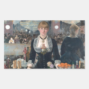 Edouard Manet's A Bar at the Folies-Bergère Rectangular Sticker