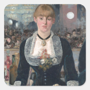 Edouard Manet's A Bar at the Folies-Bergère Square Sticker