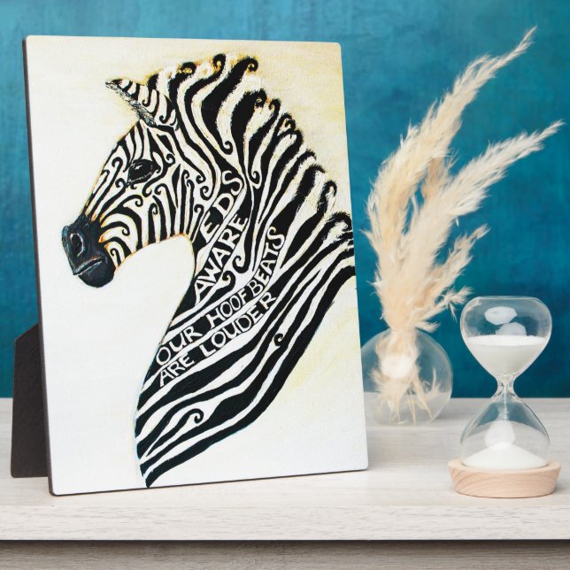 EDS Art Zebra With Easel Plaque (Side)