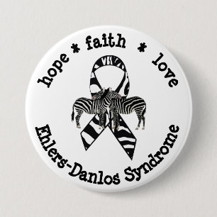 EDS Awareness Ribbon Zebras Support Button