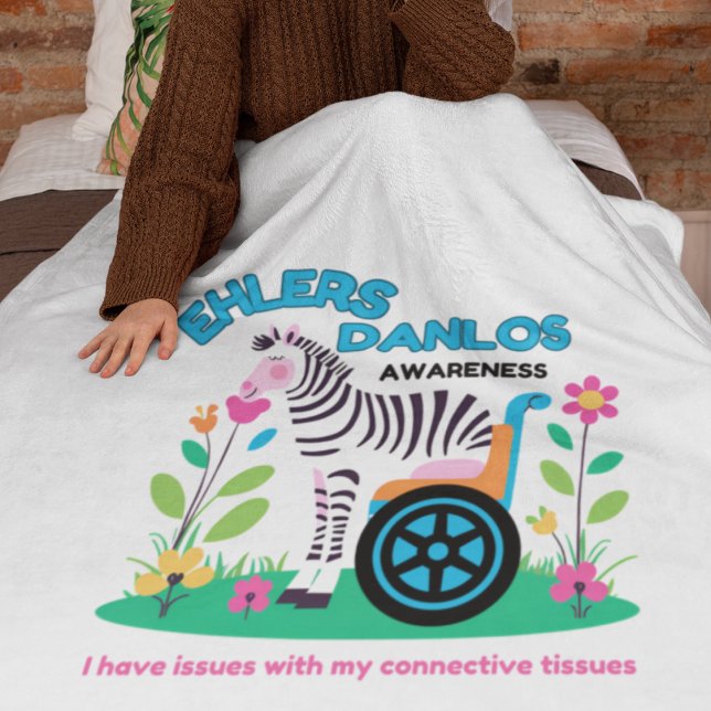 EDS Awareness Zebra Blanket (Spread EDS awareness with this cute zebra, "I have issues with my connective tissues" blanket! )
