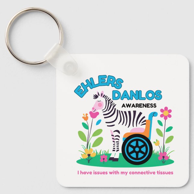 EDS Awareness Zebra Keychain (Front)