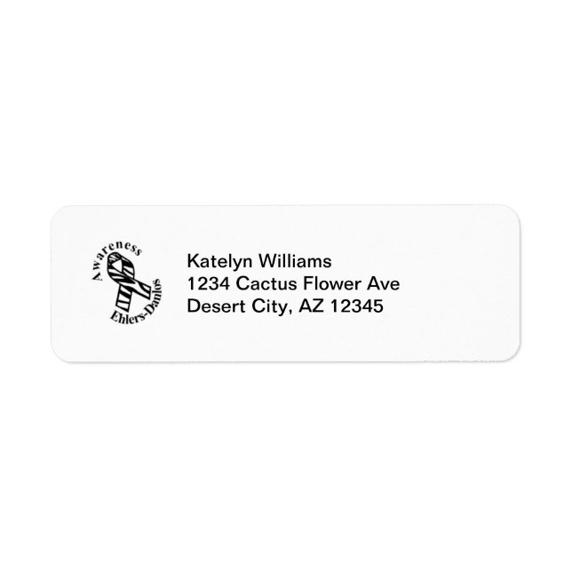EDS Awareness Zebra Ribbon Address Label Return Address Label (Front)