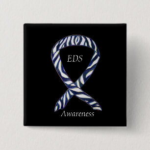EDS Awareness Zebra Stripe Ribbon Custom Pin