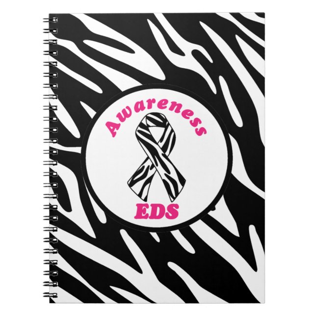 EDS Awareness Zebra Stripe Ribbon Notebook (Front)