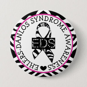 EDS Ehlers-Danlos Syndrome Awareness Pink Button