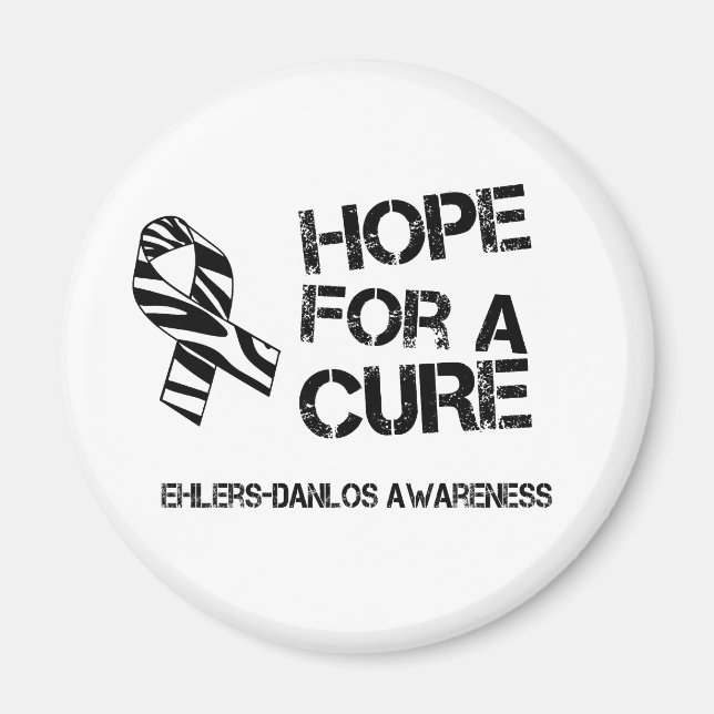 EDS Hope for a Cure Zebra Stripe Ribbon Magnet (Front)