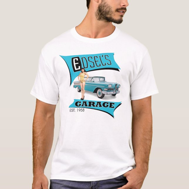Edsel's Garage in Blue T-Shirt (Front)