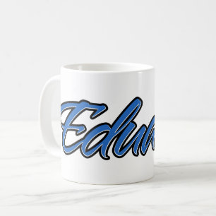 Eduard first name name blue cup coffee cup