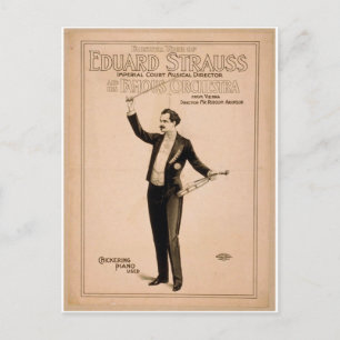 Eduard Strauss, 'Chickering Piano used' Retro Thea Postcard