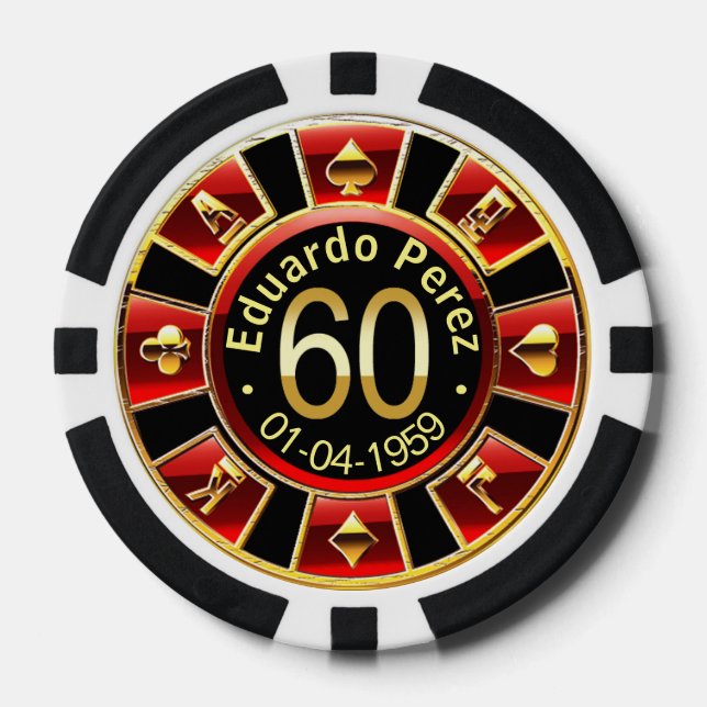 Eduardo P 60th bday red poker chip (Front)