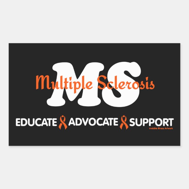 Educate Advocate Support...MS Rectangular Sticker (Front)