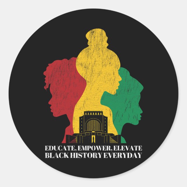 Educate  classic round sticker (Front)