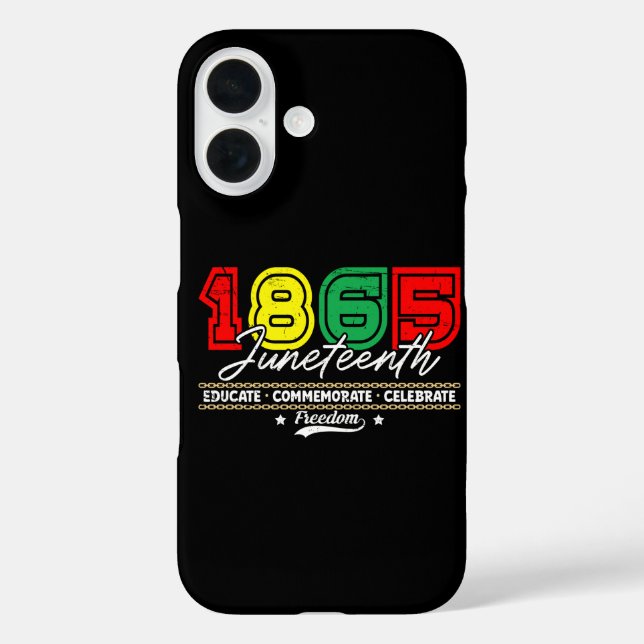 Educate Commemorate Celebrate 1865 Juneteenth Case-Mate iPhone Case (Back)