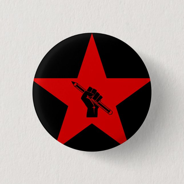 EDUCATE THE MASSES 3 CM ROUND BADGE (Front)