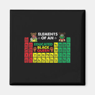 Educated Black Afro Queen Black History Month Men Magnet